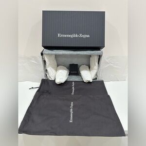 Ermengildo Zegna Black Empty Shoe Box: 2dust bags,tissue&stuffing paper|14x8x5